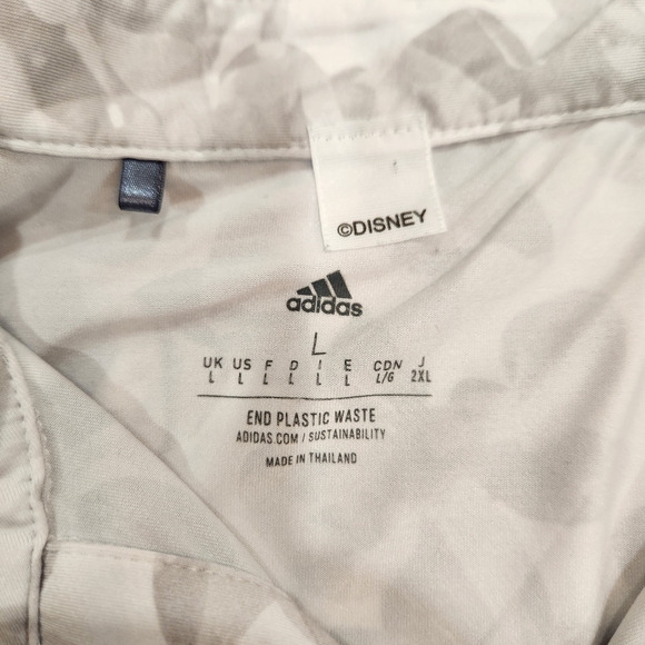 Adidas Polo Shirt Mens Large Gray Disney Mickey Mouse Golf Prisma Performance - Picture 7 of 13